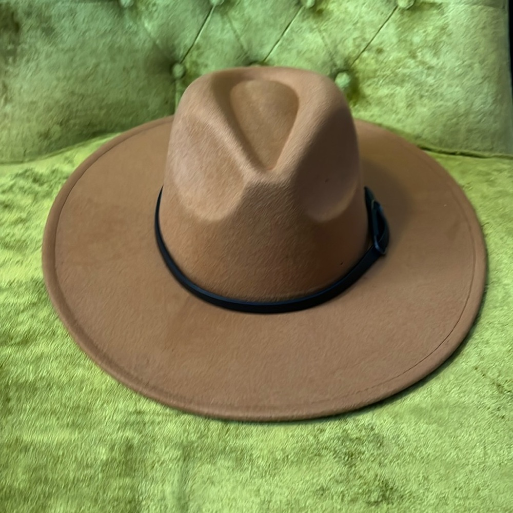 Tan brim hat